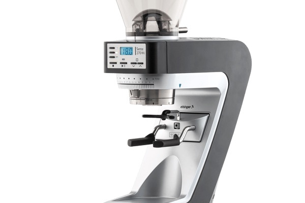 Baratza Sette 270Wi espresso grinder with stepped adjustment dial and digital display for precise dosing