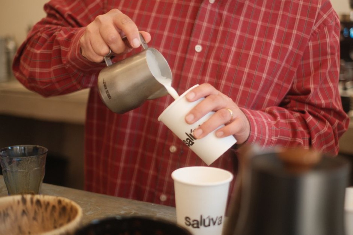 Portafilter filled with ground espresso coffee ready for extraction